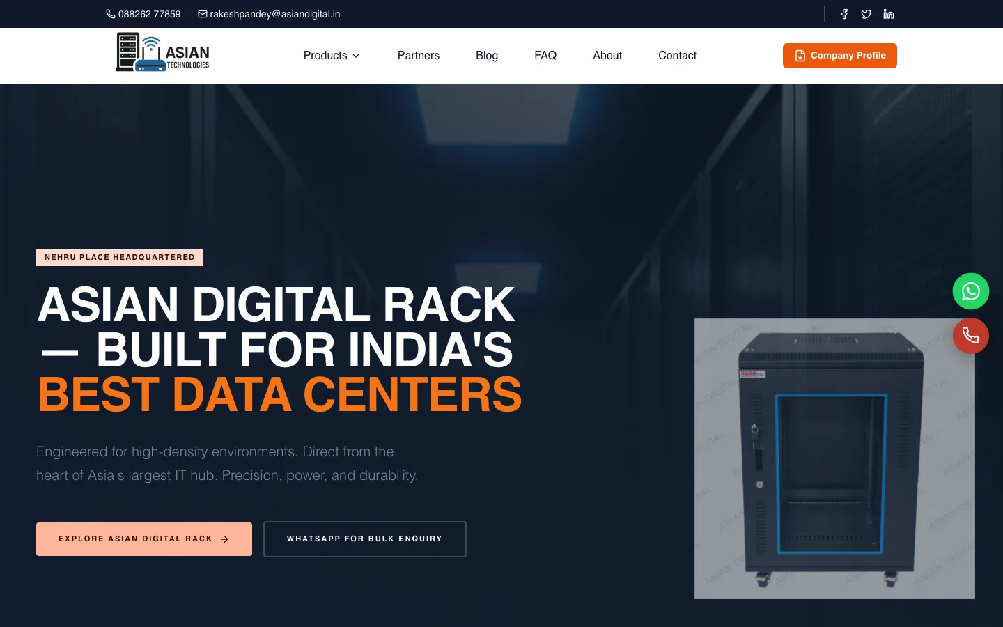 Asian Digital website homepage (asiandigital.in)