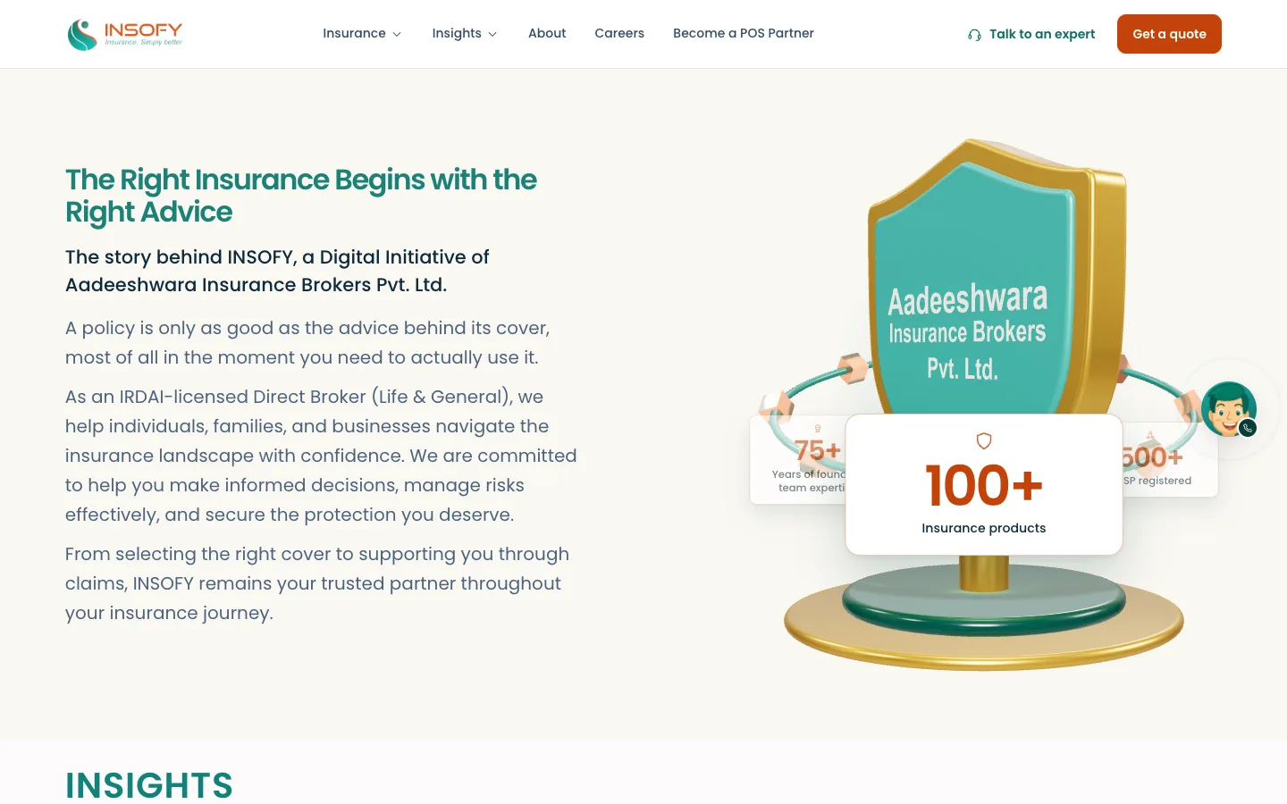 Insofy website homepage (insofy.in)